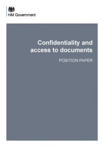 Government position paper – Confidentiality and access to document