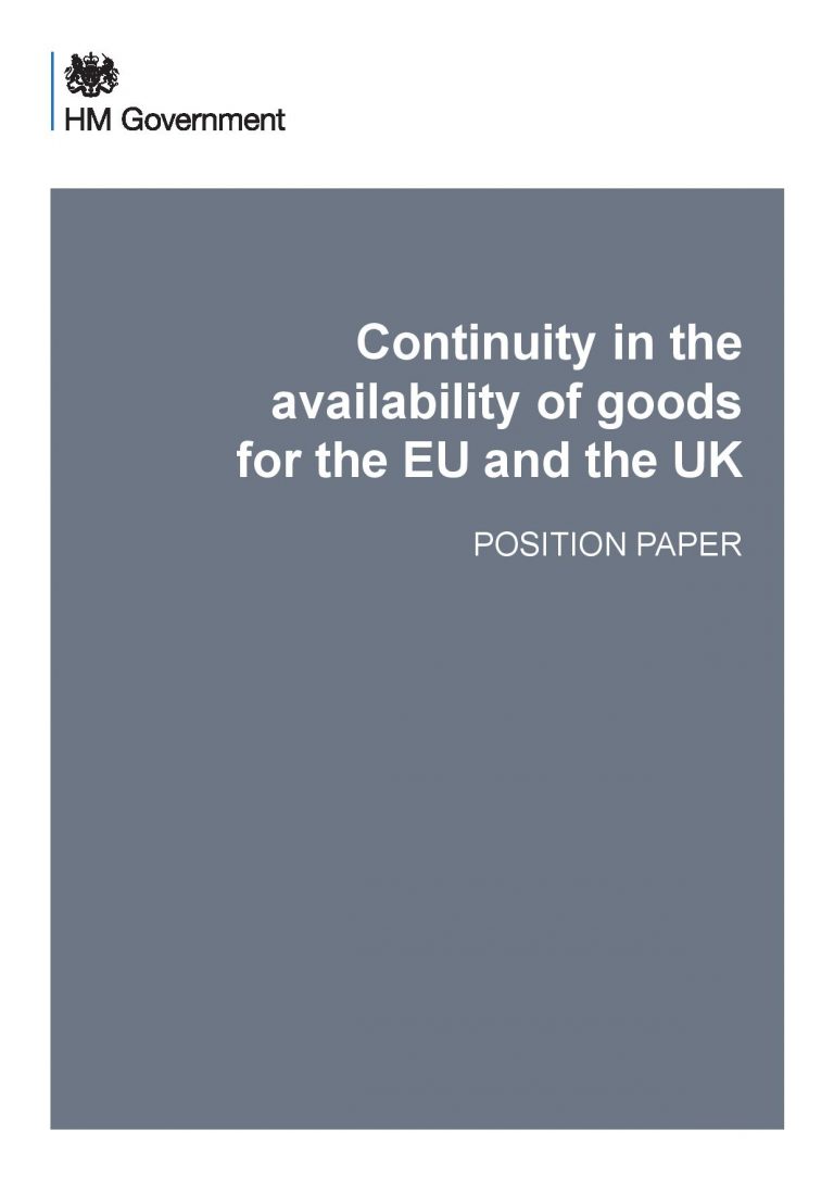 Availability of goods: the latest government position paper