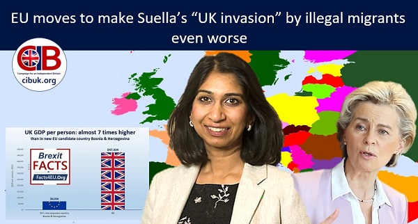 EU moves to make Suella’s “UK invasion” by illegal migrants even worse