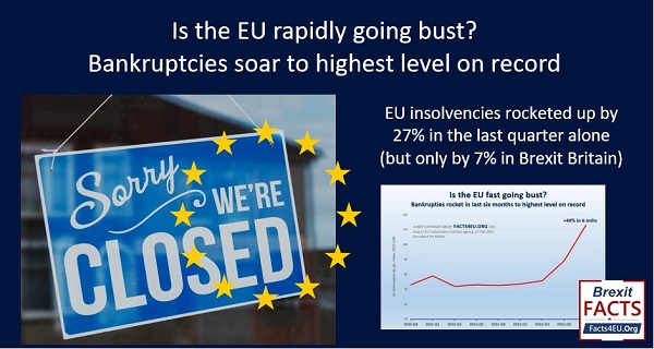 Is the EU rapidly going bust? Bankruptcies soar to highest level on record