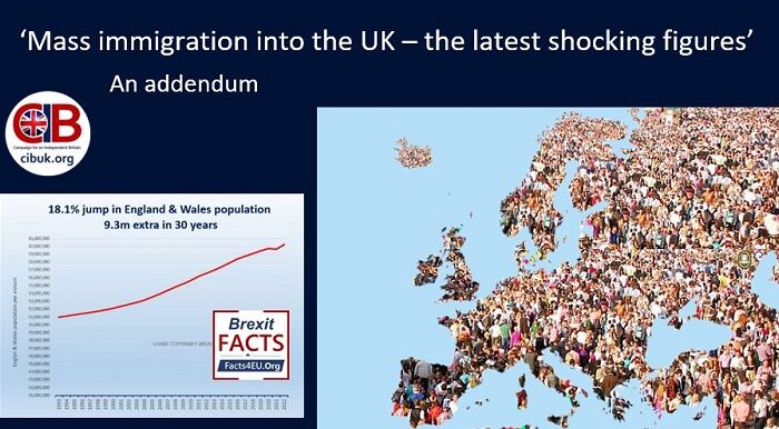 ‘Mass immigration into the UK – the latest shocking figures’ - An addendum