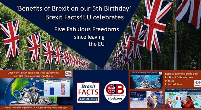‘Benefits of Brexit on our 5th Birthday’