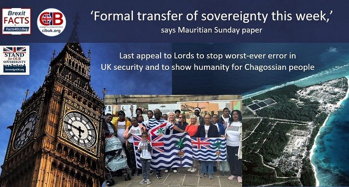 EXCLUSIVE: ‘Formal transfer of sovereignty this week,’ says Mauritian Sunday paper